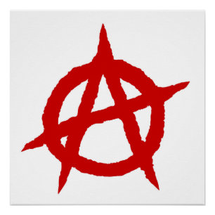 Póster Símbolo de anarquía punk rojo cultura de la música