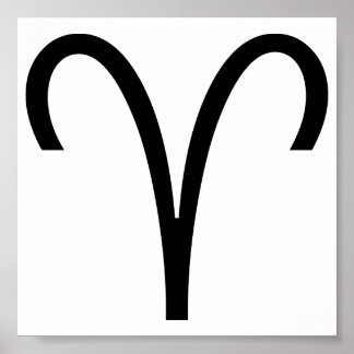 Póster Símbolo de Aries Ram Zodiac Rótulo