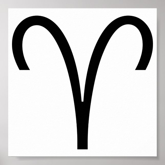 Póster Símbolo de Aries Ram Zodiac Rótulo (Frente)