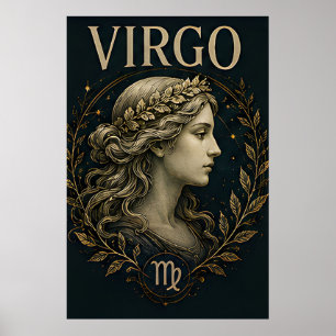 Póster Símbolo de astrología celestial Zodiaco Virgen Don
