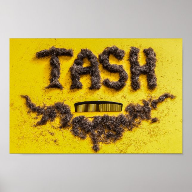 Póster Símbolo de barbería Tash hecho de pelo (Frente)