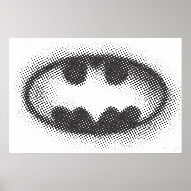 Póster Símbolo de Batman | Logotipo de semitono (Frente)