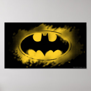 Póster Símbolo de Batman   Logotipo negro y amarillo