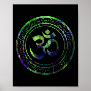 Póster Símbolo de budismo Om Ohm Aum Yoga Sánscrito _1