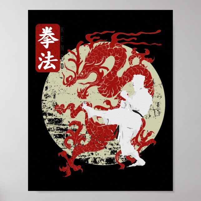 Póster Símbolo de dragón kenipo karate (Frente)