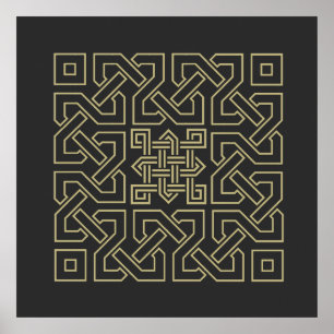 Póster símbolo de elemento caligráfico árabe ornamento is