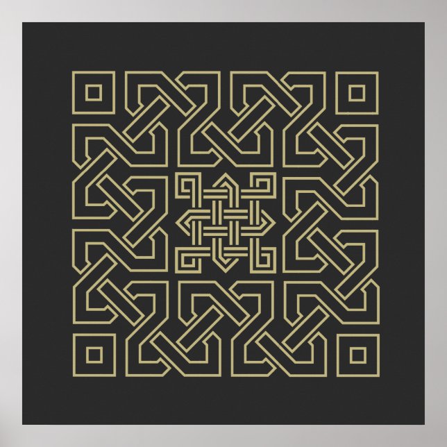 Póster símbolo de elemento caligráfico árabe ornamento is (Frente)