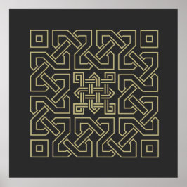 Póster símbolo de elemento caligráfico árabe ornamento is