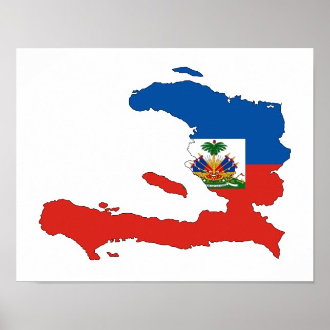 Póster símbolo de forma del mapa de la bandera del país d (Frente)