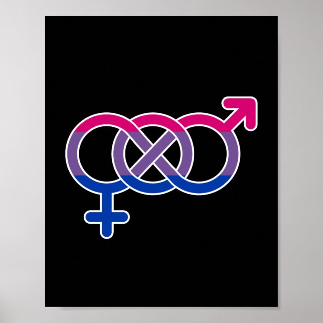 Póster Símbolo de género de bisexuales (Frente)