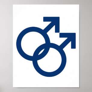 Póster Símbolo de género de hombres gays MLM