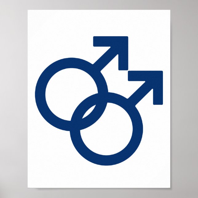 Póster Símbolo de género de hombres gays MLM (Frente)