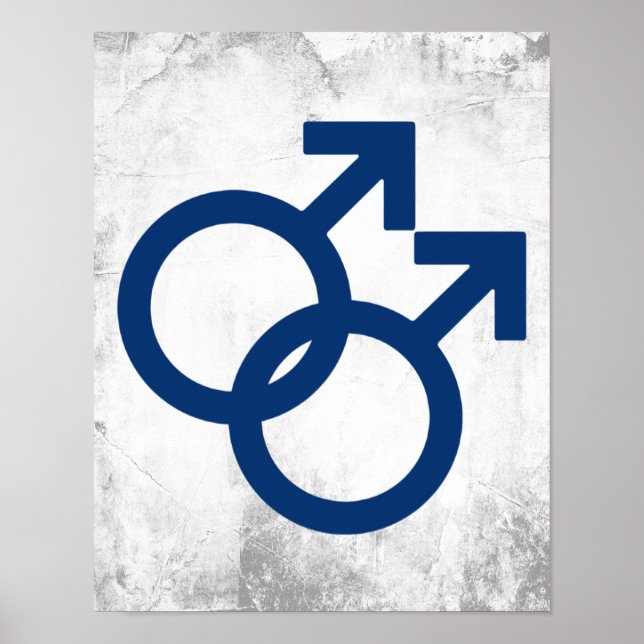 Póster Símbolo de género de hombres gays MLM (Frente)