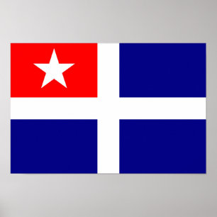 Póster símbolo de Grecia de la bandera de la región de