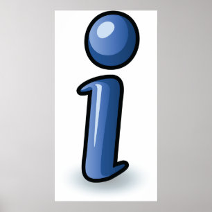 Póster Símbolo de icono de información azul brillante