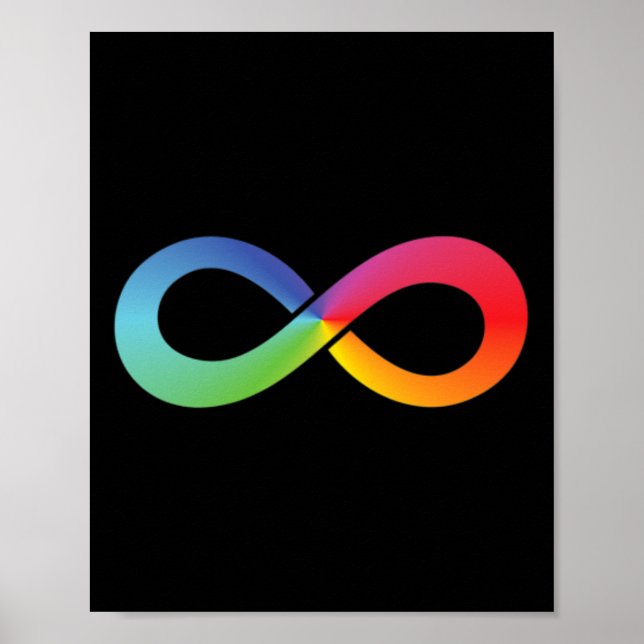 Póster Símbolo de infinito arcoiris Autismo Conciencia Ne (Frente)