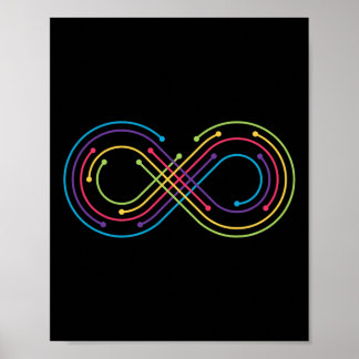 Póster Símbolo de infinito arcoiris orgullo autismo conci
