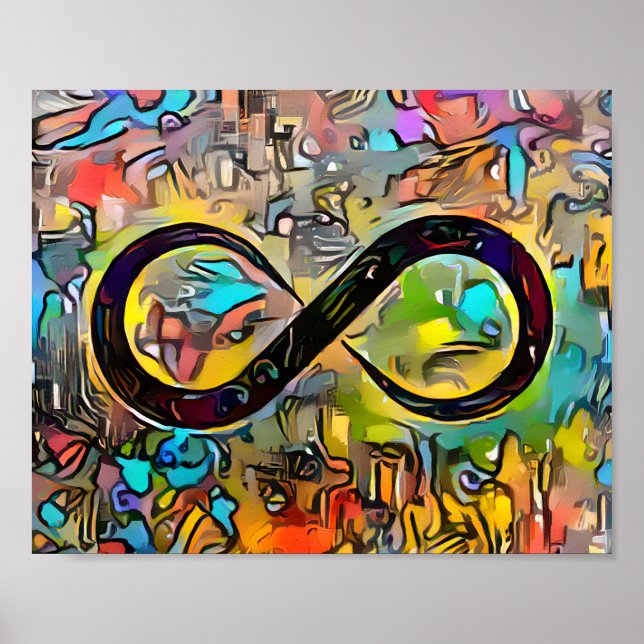 Póster Símbolo de infinito | Autismo Conciencia Neurodive (Frente)