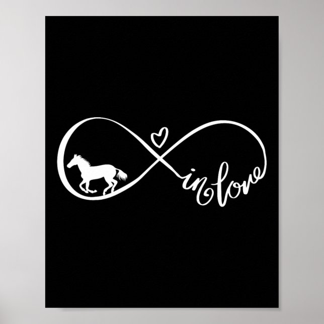 Póster Símbolo de infinito caballo amor Caballo cabalgar (Frente)