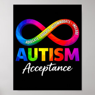 Póster Símbolo de infinito de aceptación del autismo conc