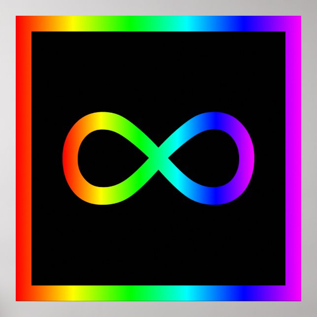 Póster Símbolo de infinito de arcoíris (Frente)