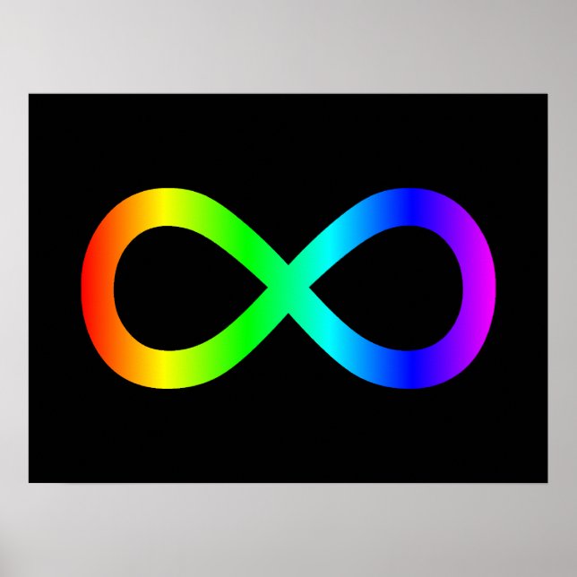 Póster Símbolo de infinito de arcoíris (Frente)
