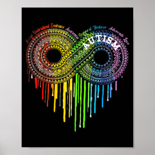 Póster Símbolo de infinito de arcoíris de autismo Concien
