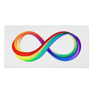 Póster Símbolo de infinito de arcoíris en capas
