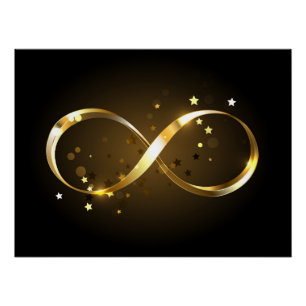 Póster Símbolo de infinito dorado