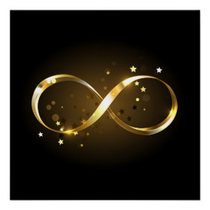 Póster Símbolo de infinito dorado