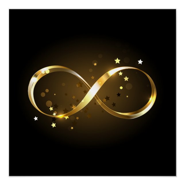 Póster Símbolo de infinito dorado (Anverso)