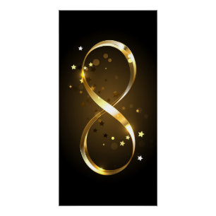 Póster Símbolo de infinito dorado