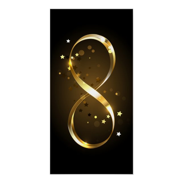 Póster Símbolo de infinito dorado (Anverso)