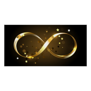Póster Símbolo de infinito dorado