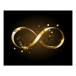 Póster Símbolo de infinito dorado