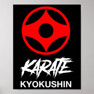 Póster Símbolo de Karate Kyokushin Entrenamiento en Dojo 
