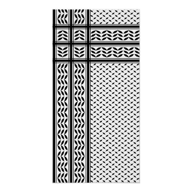 Póster Símbolo de Keffiyeh del patrón de resistencia de P (Anverso)