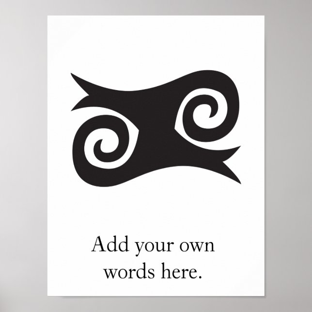 Póster Símbolo de KWATAKYE ATIKO de valentía y audacia (Frente)