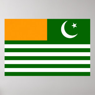Póster Símbolo de la bandera del estado de Azad Kashmir P