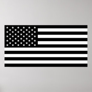 Póster símbolo de la bandera negra de estados unidos