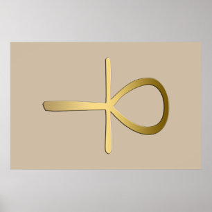 Póster Símbolo de la cruz de Ankh egipcio