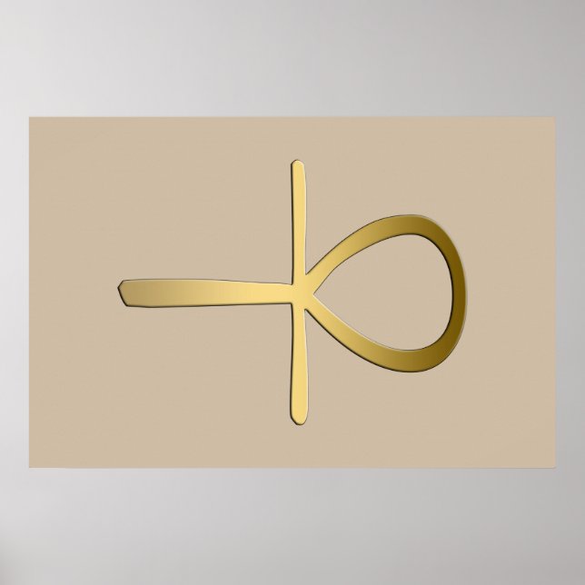Póster Símbolo de la cruz de Ankh egipcio (Frente)