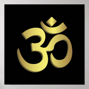 Póster Símbolo de la yoga de OM (Aum) Namaste
