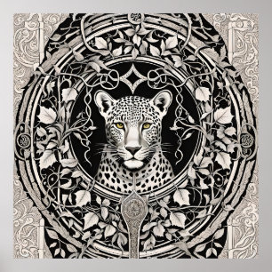 Póster Símbolo de leopardo dionisio Dionysos Bachus Bacch