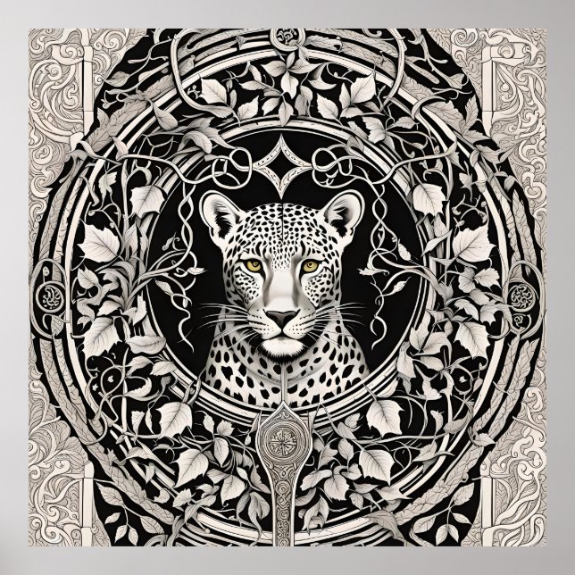 Póster Símbolo de leopardo dionisio Dionysos Bachus Bacch (Frente)