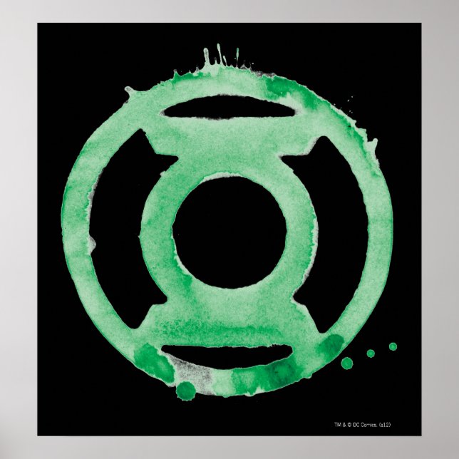 Póster Símbolo de linterna de café - verde (Frente)