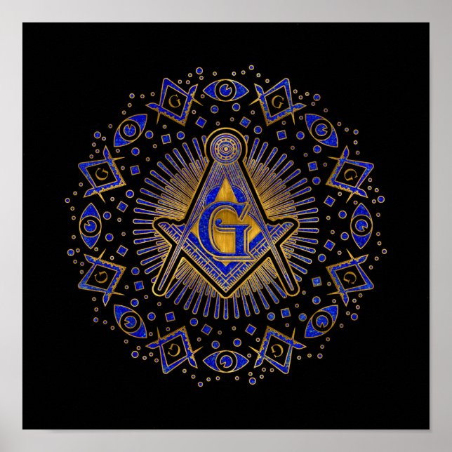 Póster Símbolo de masonería Square and Compass (Frente)