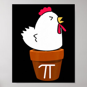 Póster Símbolo de matemáticas divertidas de pota de pollo
