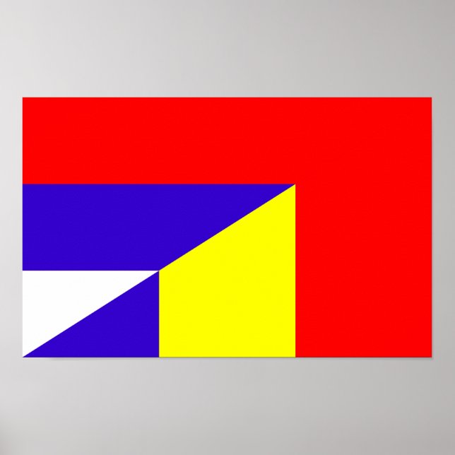 Póster símbolo de medio país de la bandera rumana de serb (Frente)