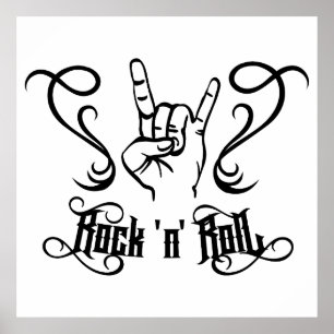 Póster Símbolo de música Rock 'n' Roll